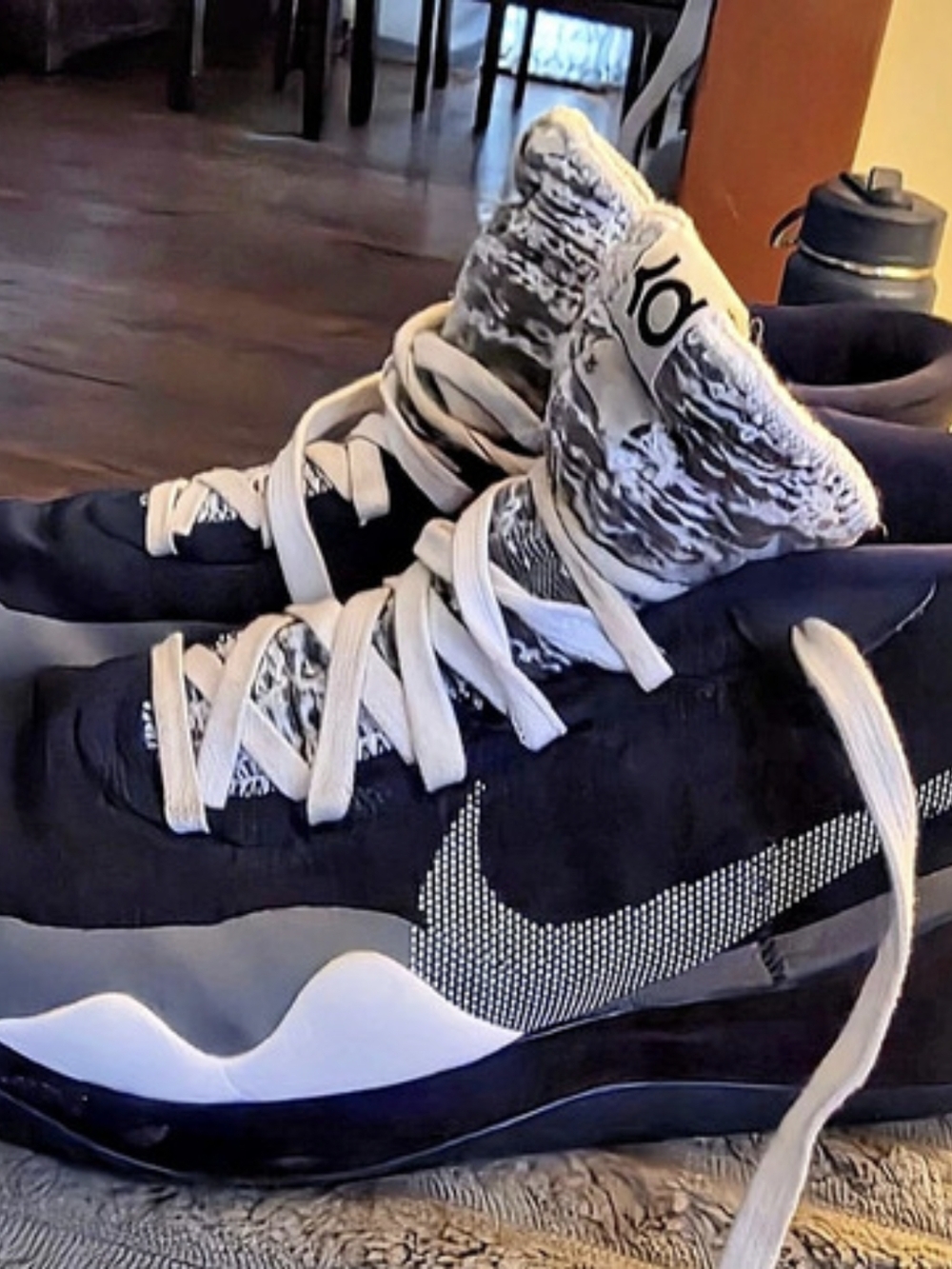 Nike KD High-Top Sneakers in Black & White